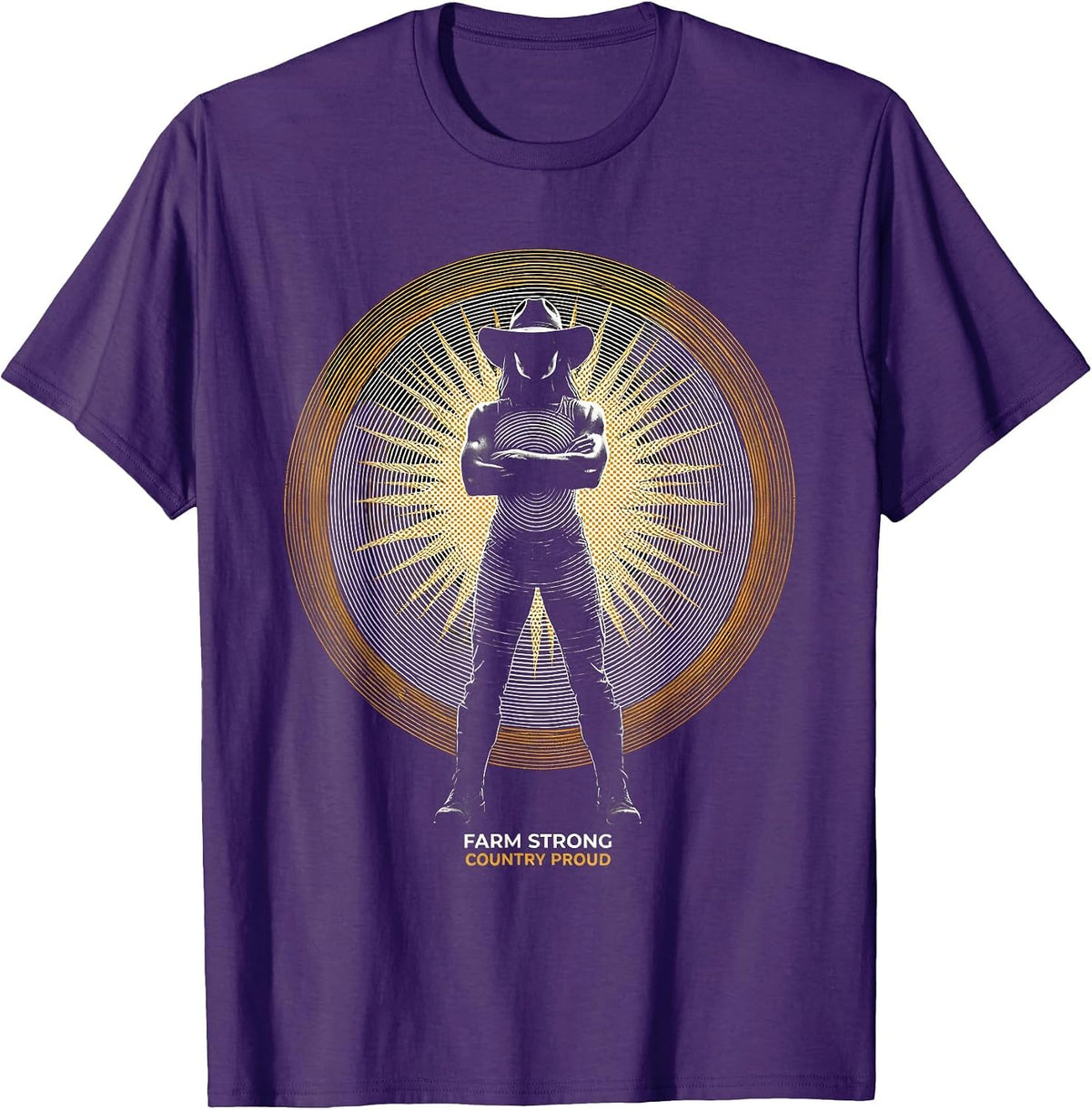 Men's Farm Strong Country Proud Country Women Design T-Shirt - Purple