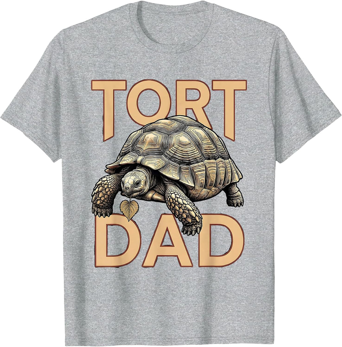 Men's Tort Dad Sulcata Tortoise Funny Reptile Lover Gift T-Shirt - Heather Grey