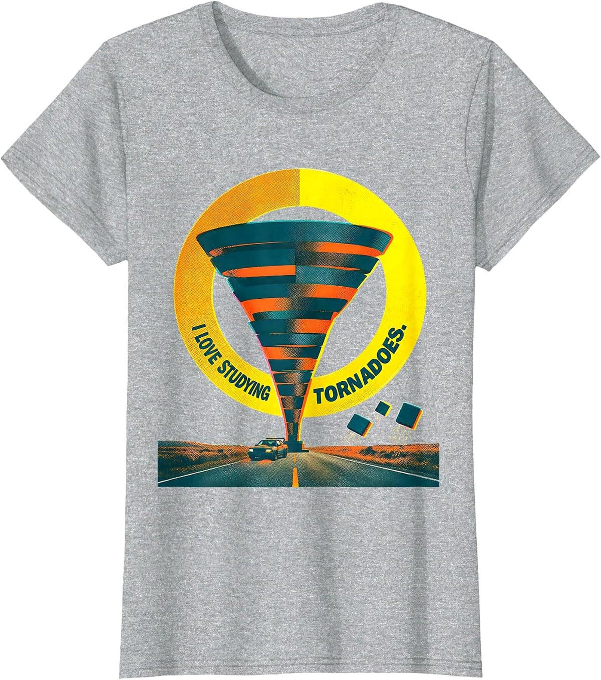 I Love Studying Tornadoes Funny Storm Chaser Meteorology T-Shirt - Heather Grey