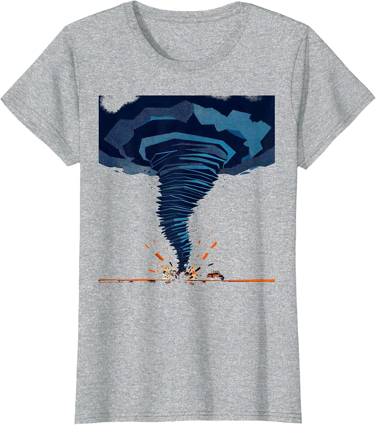 Women's Tornado Funnel Storm Chaser Meteorology Enthusiast Humor T-Shirt - Heather Grey