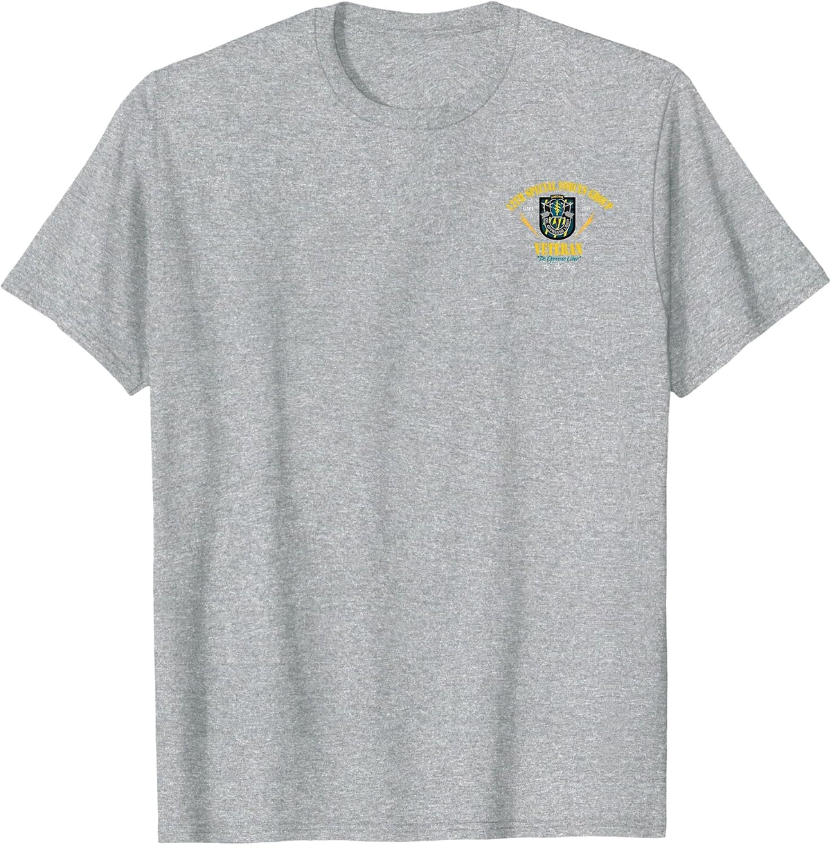 12th Special Forces Group Veteran Logo Patriotic Men Women T-Shirt - Heather Grey