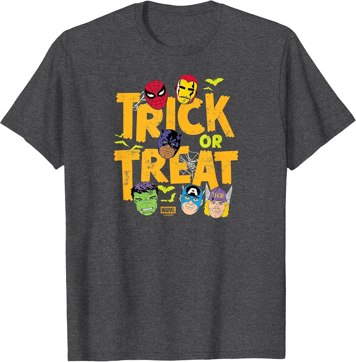 Marvel - Avengers Mask Halloween T-Shirt - Dark Heather Grey