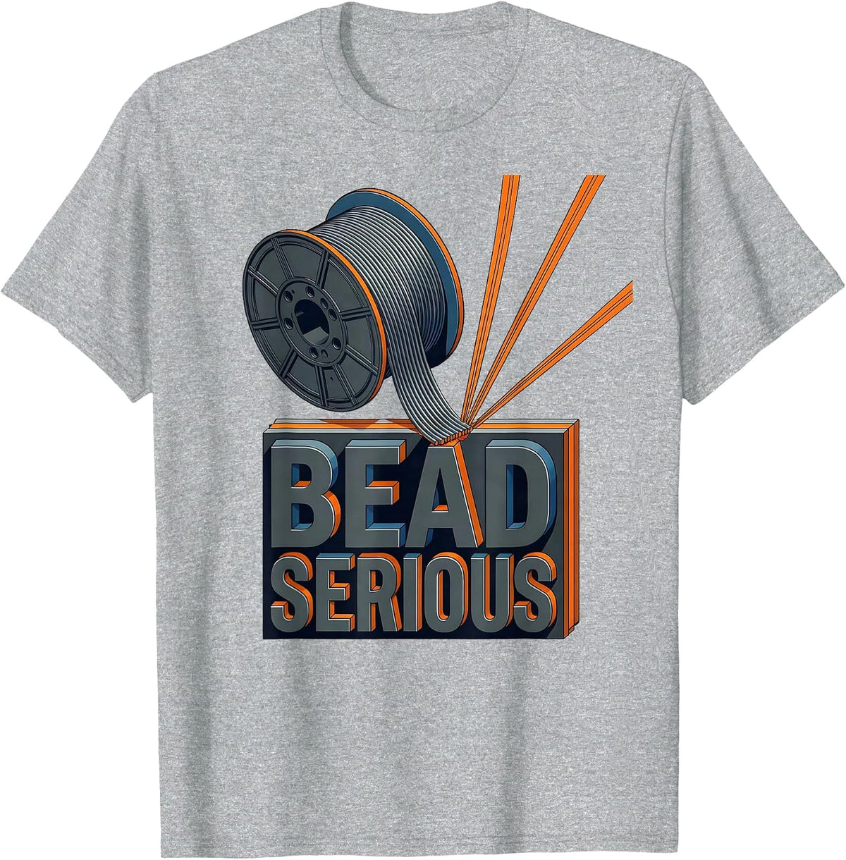 Men's Bead Serious Funny Welder Metal Worker Trade Humor T-Shirt - Heather Grey