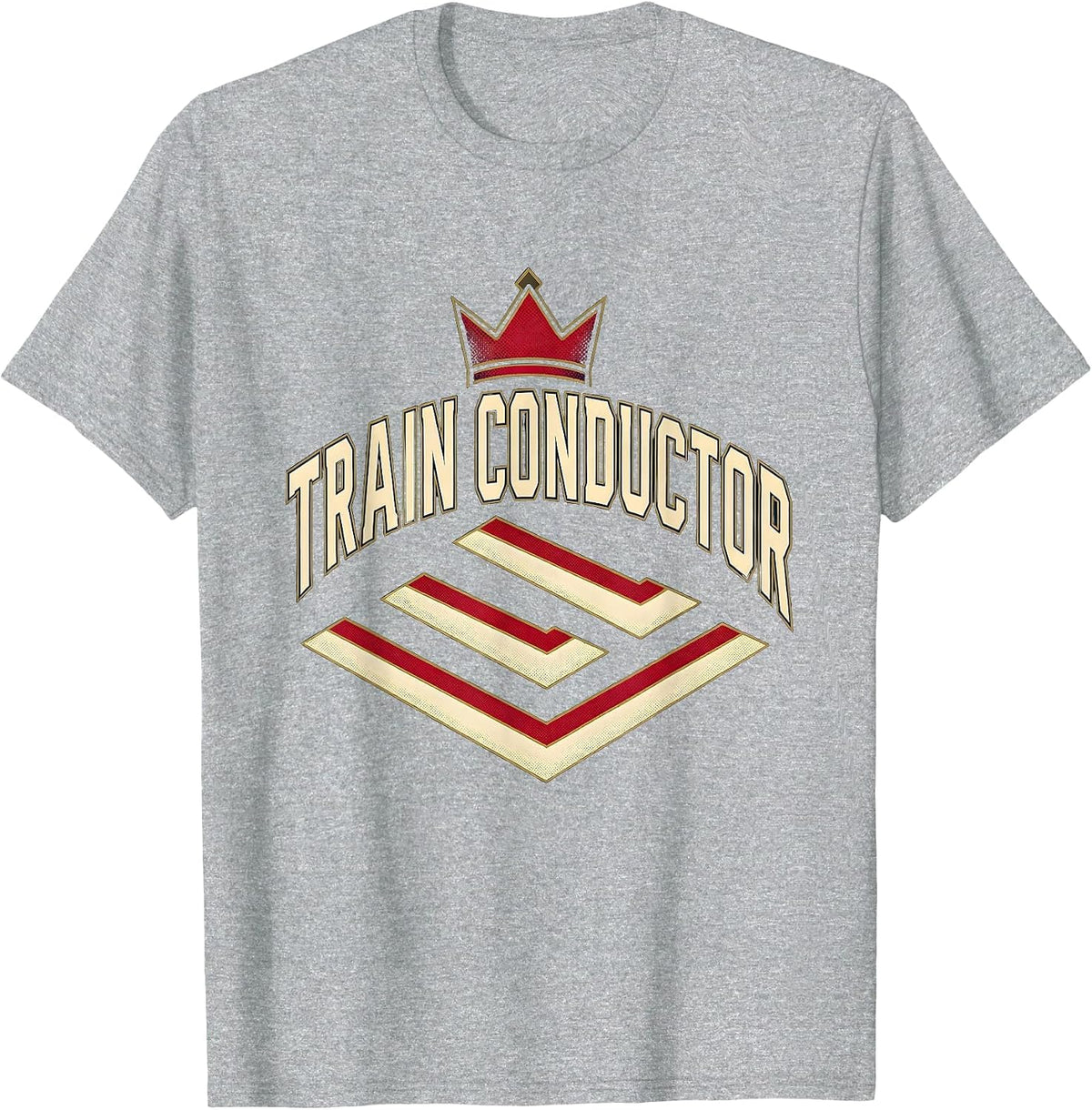 Men's Train Conductor Sports Costume Halloween Party Novelty T-Shirt - Heather Grey