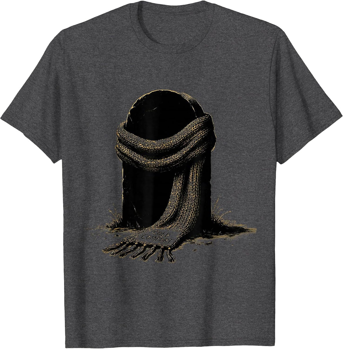 Men's Cold Comfort Gothic Y2K Grunge Alt Emo Aesthetic T-Shirt - Dark Heather Grey