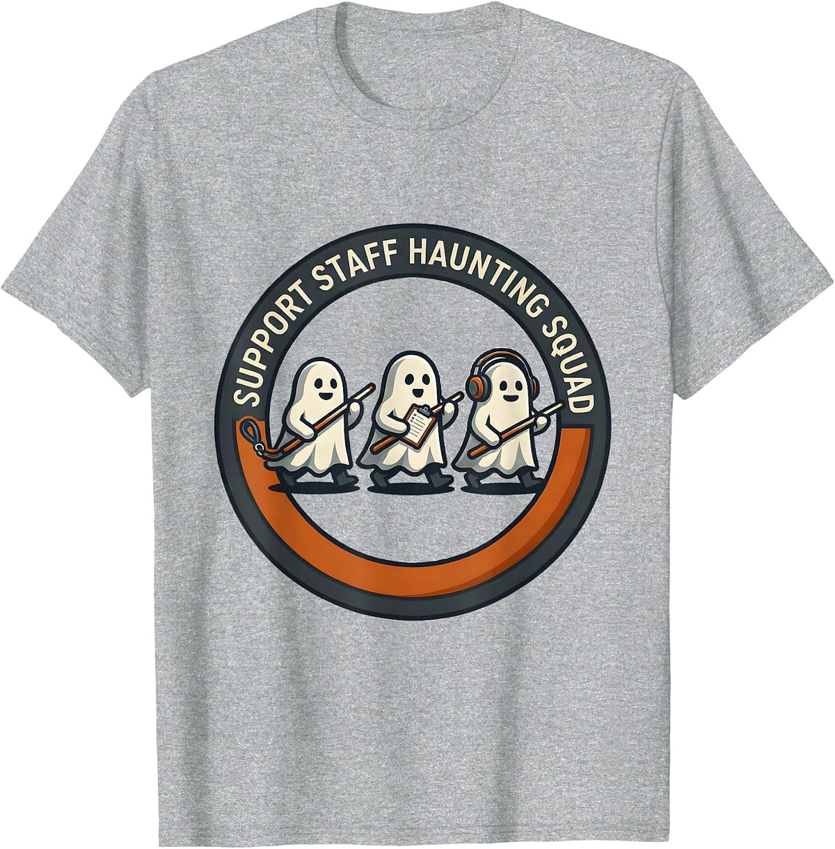 Men's Support Staff Haunting Squad Funny Paraprofessional T-Shirt - Heather Grey