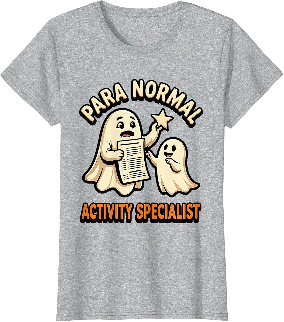 Women's Para Normal Activity Specialist Funny Ghost Paraprofessional T-Shirt - Heather Grey