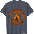 African Drum Circle Bonfire Silhouette Design T-Shirt - Heather Blue