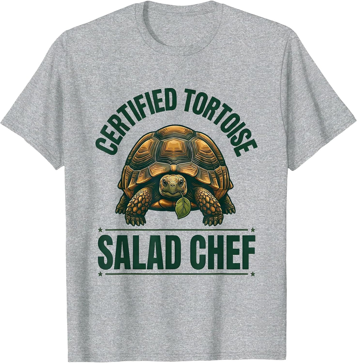 Men's Certified Tortoise Salad Chef Funny Tortoise Lover Animal T-Shirt - Heather Grey
