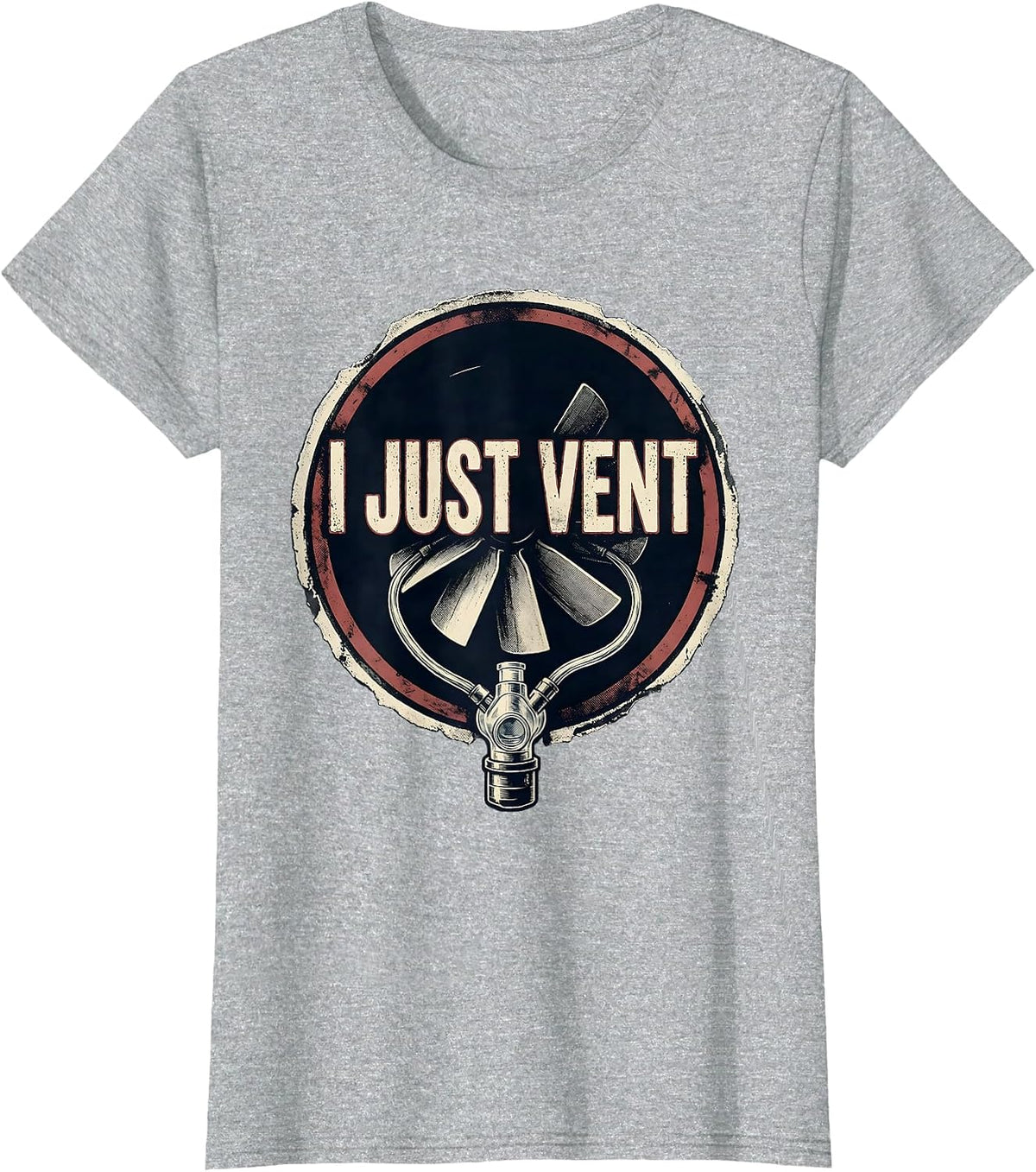 Women's I Just Vent Bold Stencil Respiratory Therapist RT Humor T-Shirt - Heather Grey