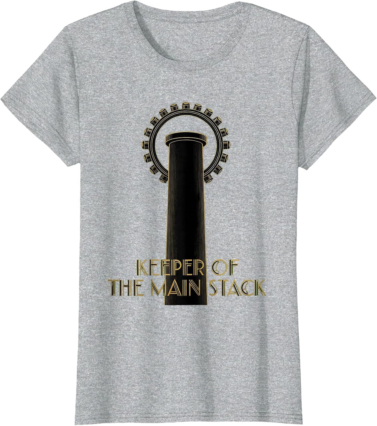 Keeper Of The Main Stack Art Deco Funny Plumber Pipefitter T-Shirt - Heather Grey