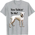 You Talkin' to Me? White Boxer Dog with Attitude T-Shirt T-Shirt - Heather Grey