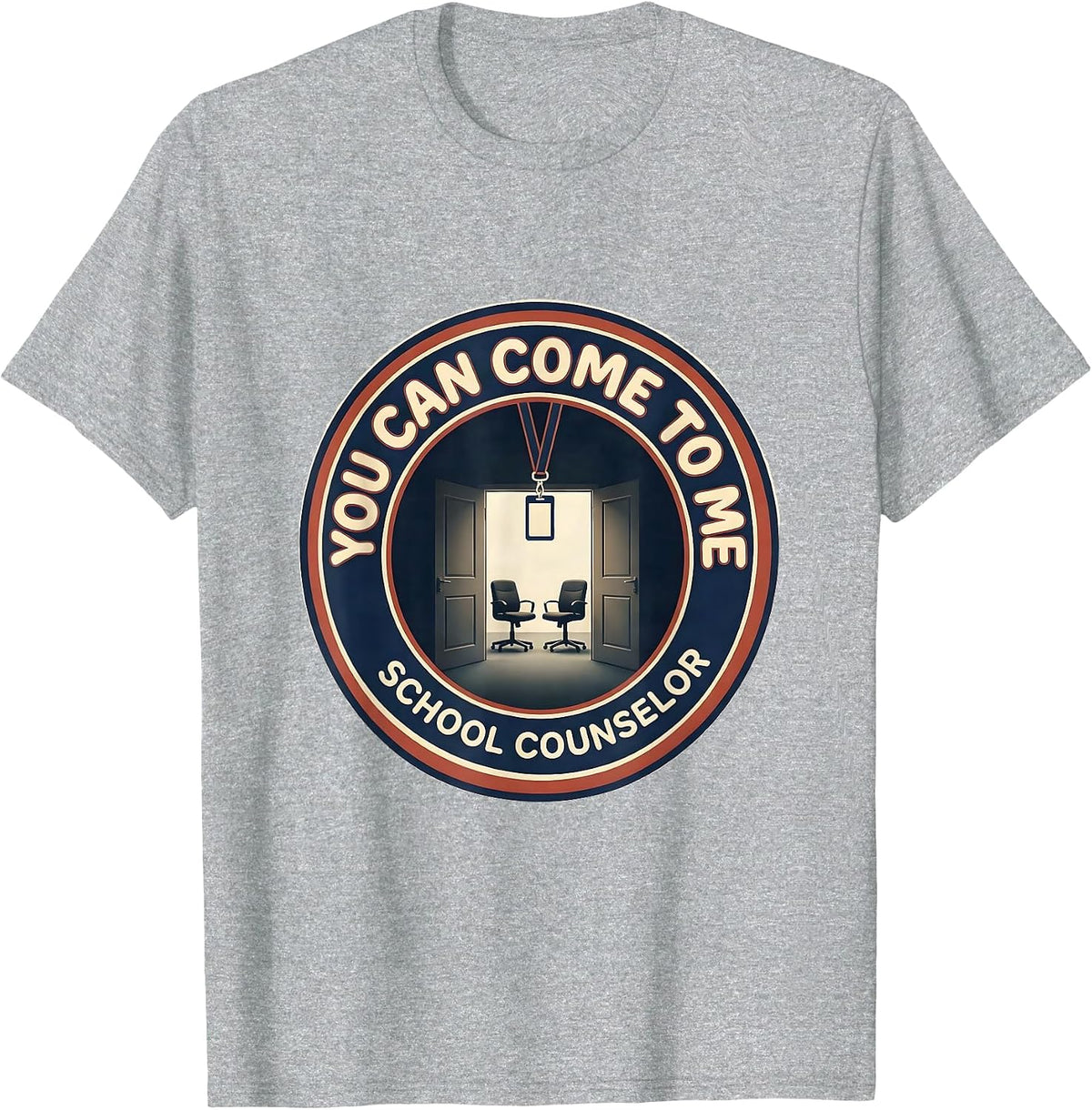 Men's You Can Come To Me Groovy Retro School Counselor T-Shirt - Heather Grey