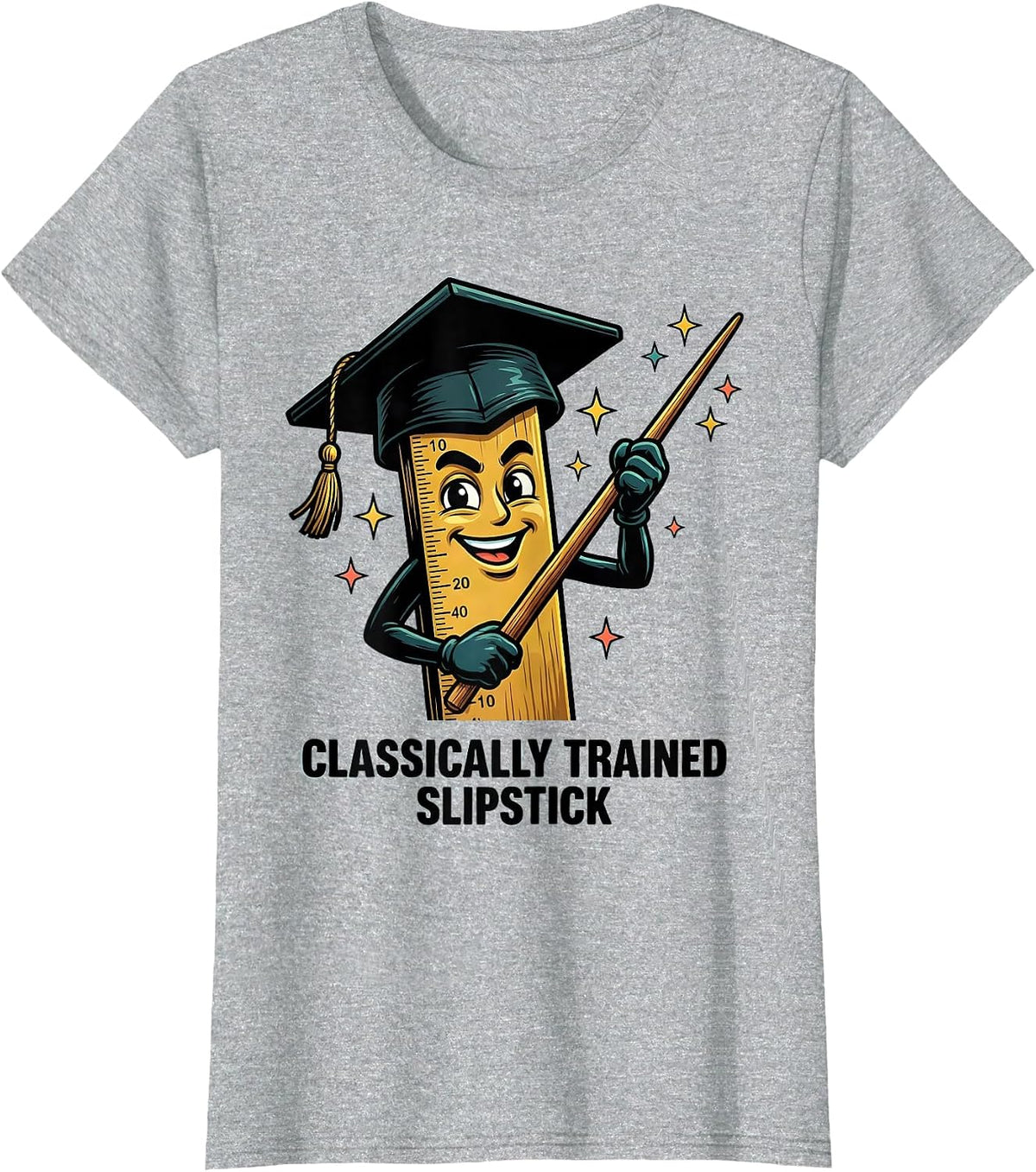 Women's Classically Trained Slipstick Cartoon Retro Math Engineer T-Shirt - Heather Grey
