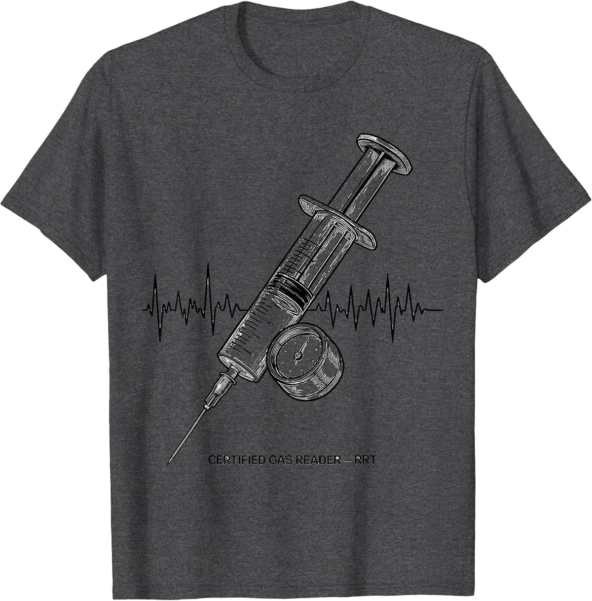 Men's Certified Gas Reader — RRT Funny Respiratory Therapist RT T-Shirt - Dark Heather Grey