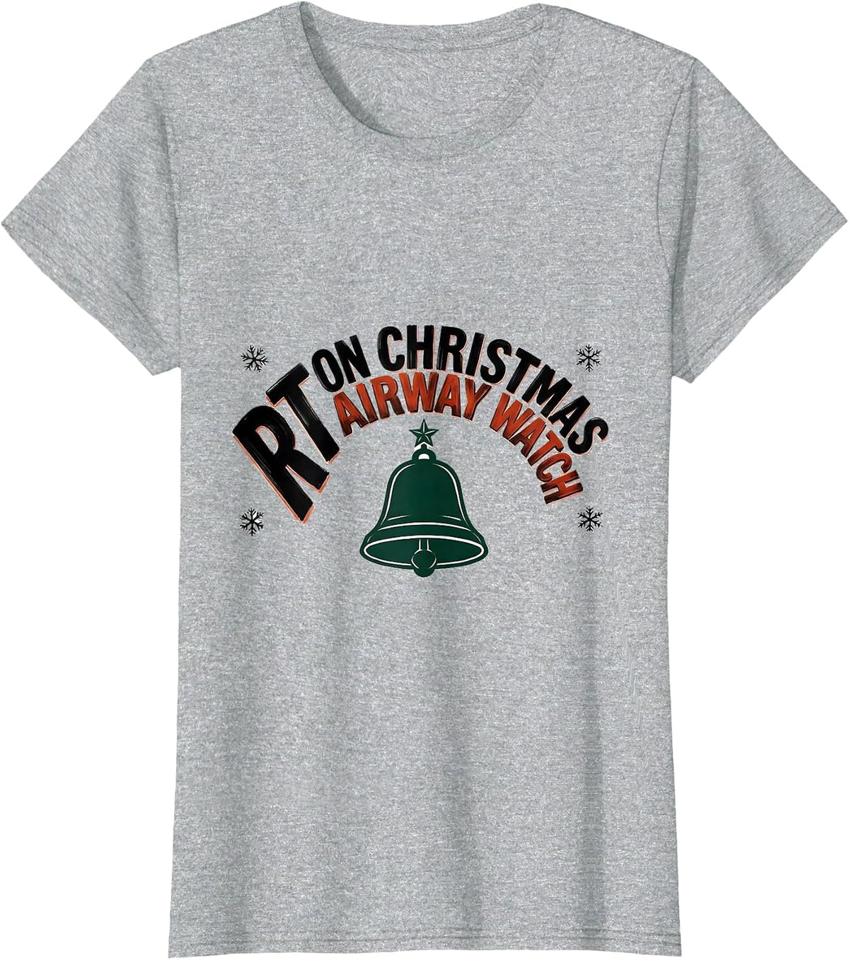 RT On Christmas Airway Watch Respiratory Therapist Holiday T-Shirt - Heather Grey