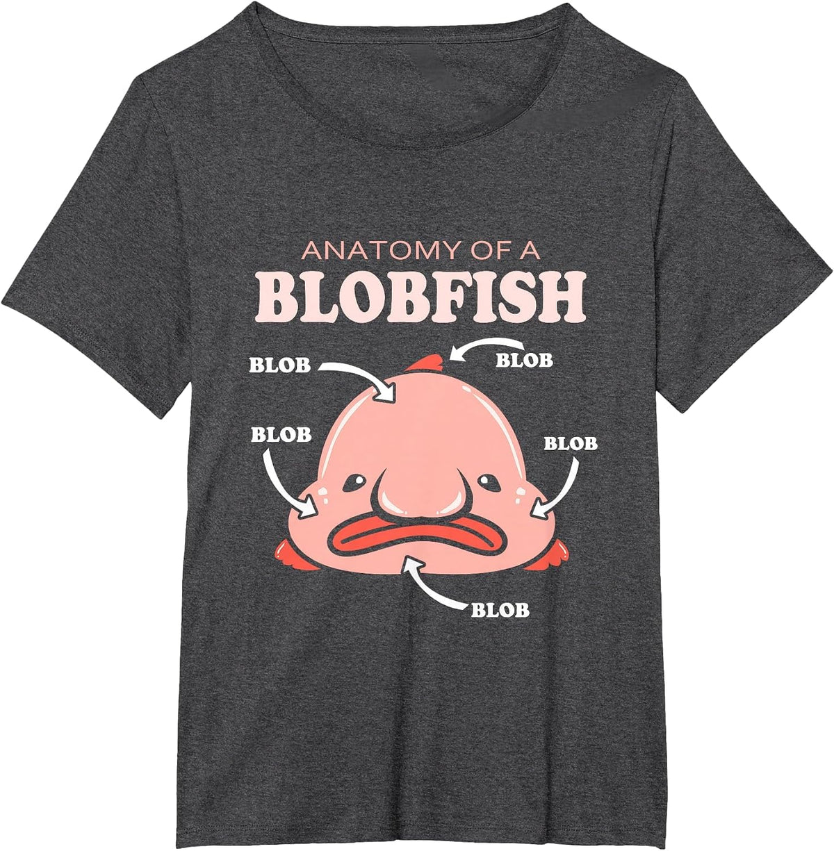 Anatomy of A Blobfish T-Shirt - Dark Heather Grey