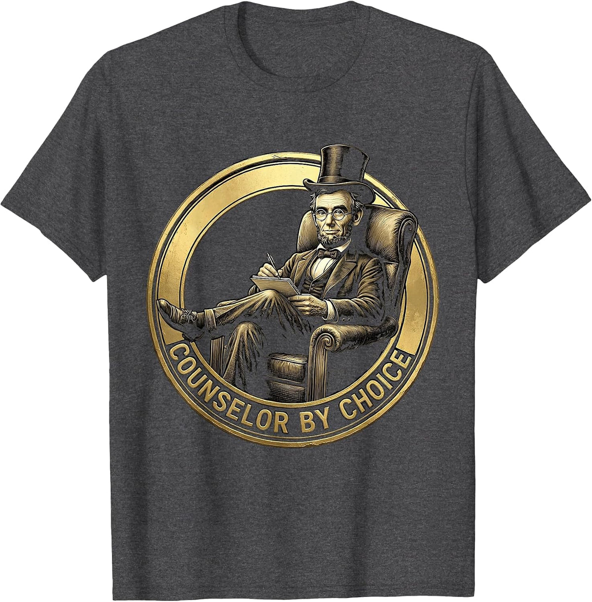 Counselor By Choice Proud Counseling Design T-Shirt - Dark Heather Grey
