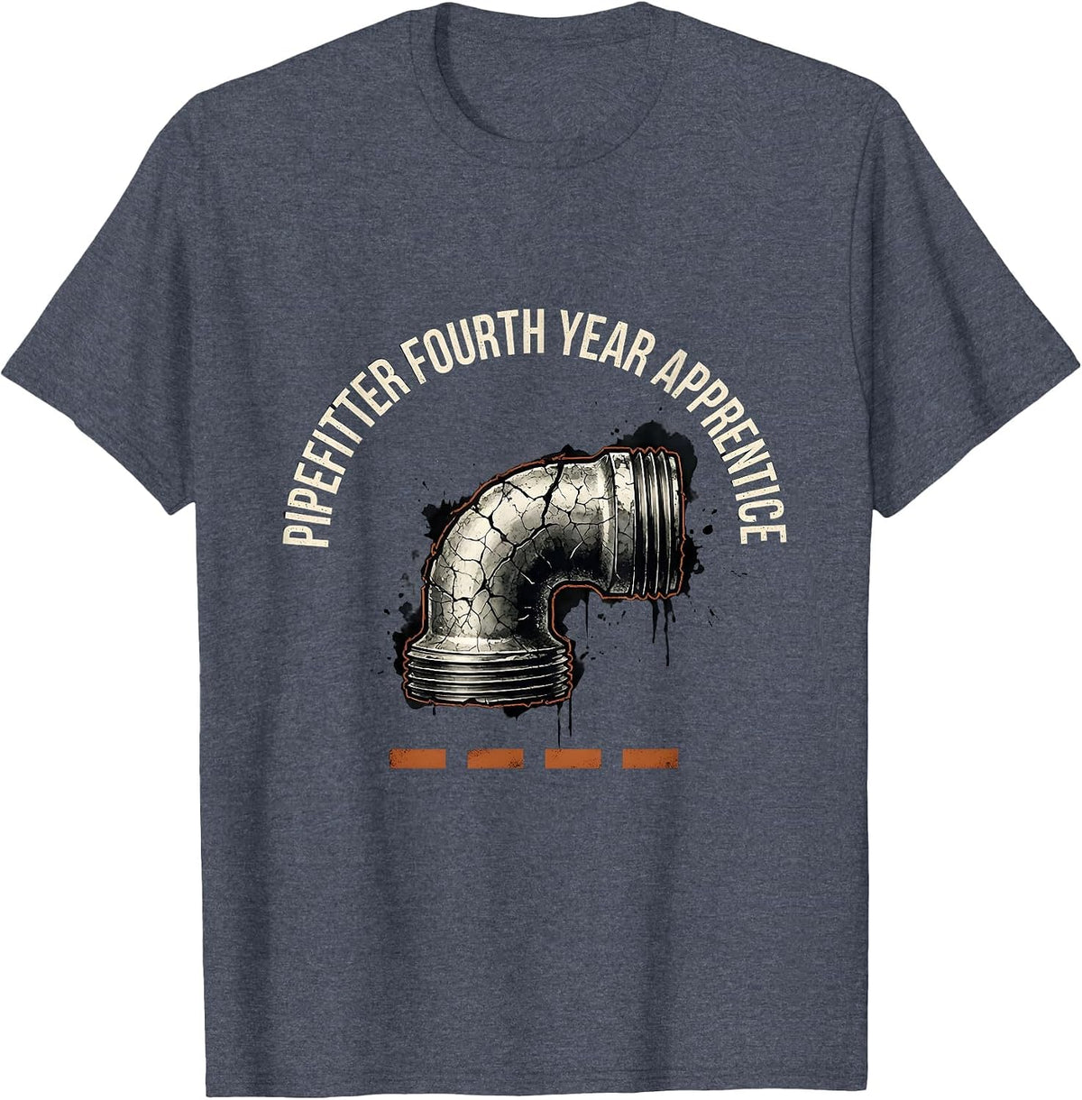 Pipefitter, Fourth Year Apprentice Funny Tradesperson Job T-Shirt - Heather Blue