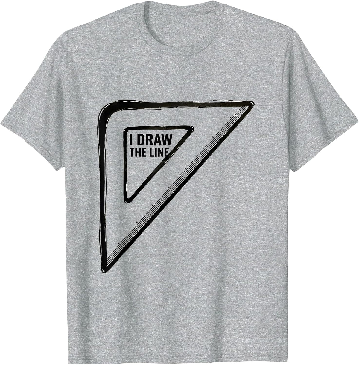 Men's I Draw The Line Funny Art Teacher Artist Humor T-Shirt - Heather Grey