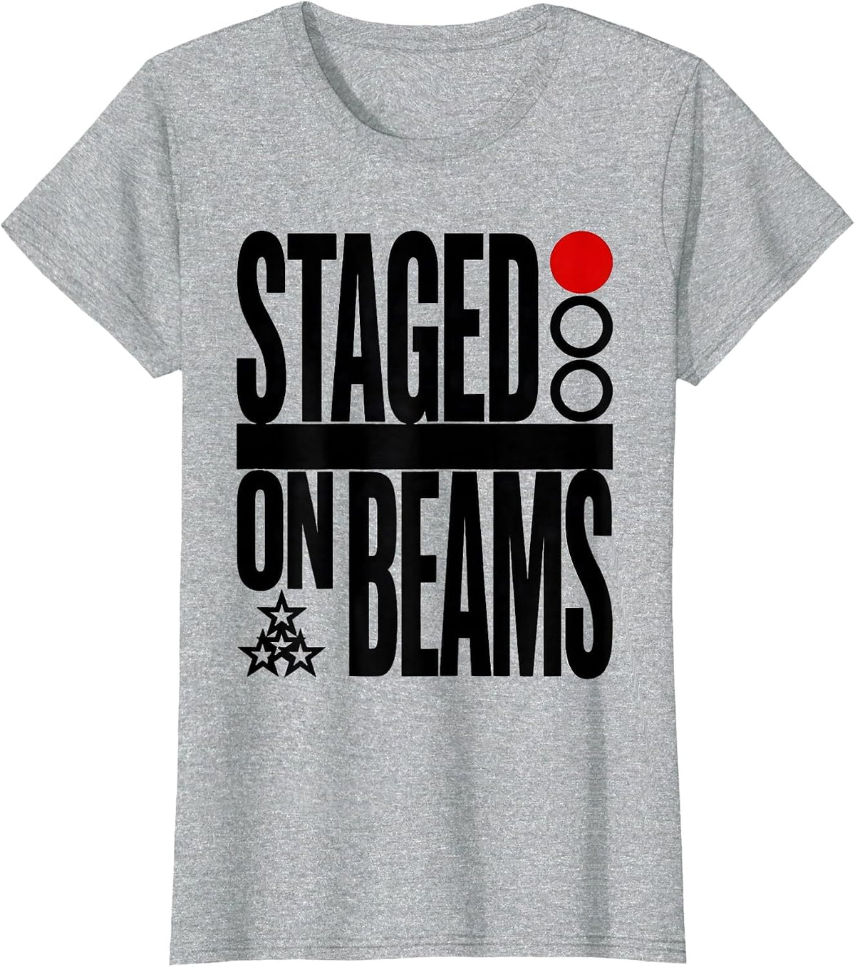 Women's Staged On Beams Brutalist Graphic RC Car Racing American T-Shirt - Heather Grey