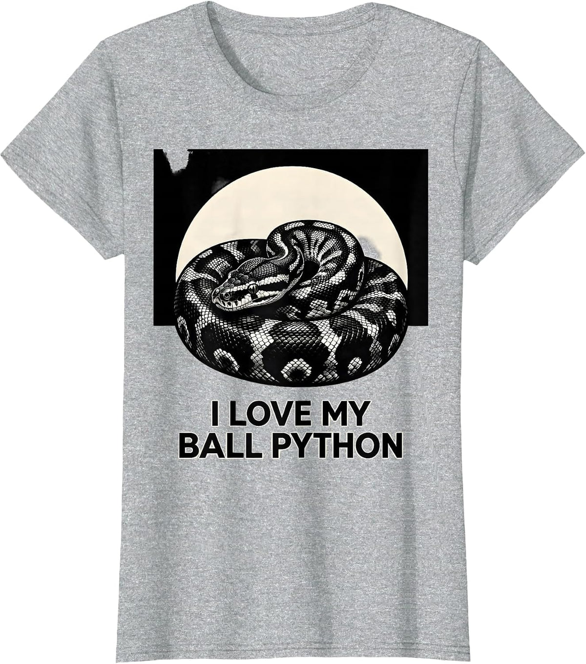 I Love My Ball Python Funny Reptile Lover Snake Owner T-Shirt - Heather Grey