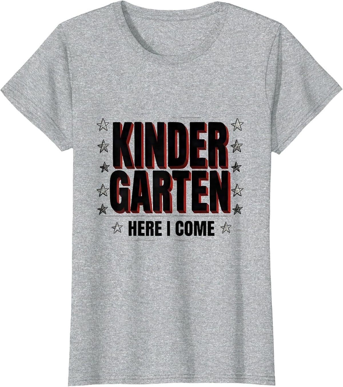 Kindergarten Here I Come Cute Camp Kindergarten Teacher Back T-Shirt - Heather Grey