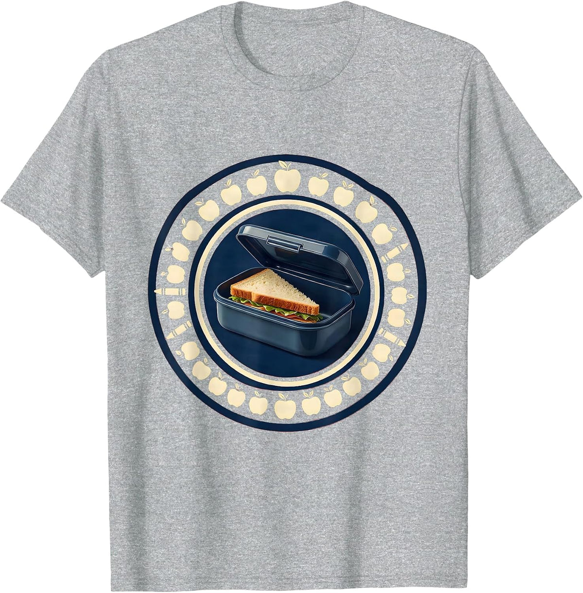 Men's Kindergarten Teacher Lunch Box Graphic T-Shirt - Heather Grey