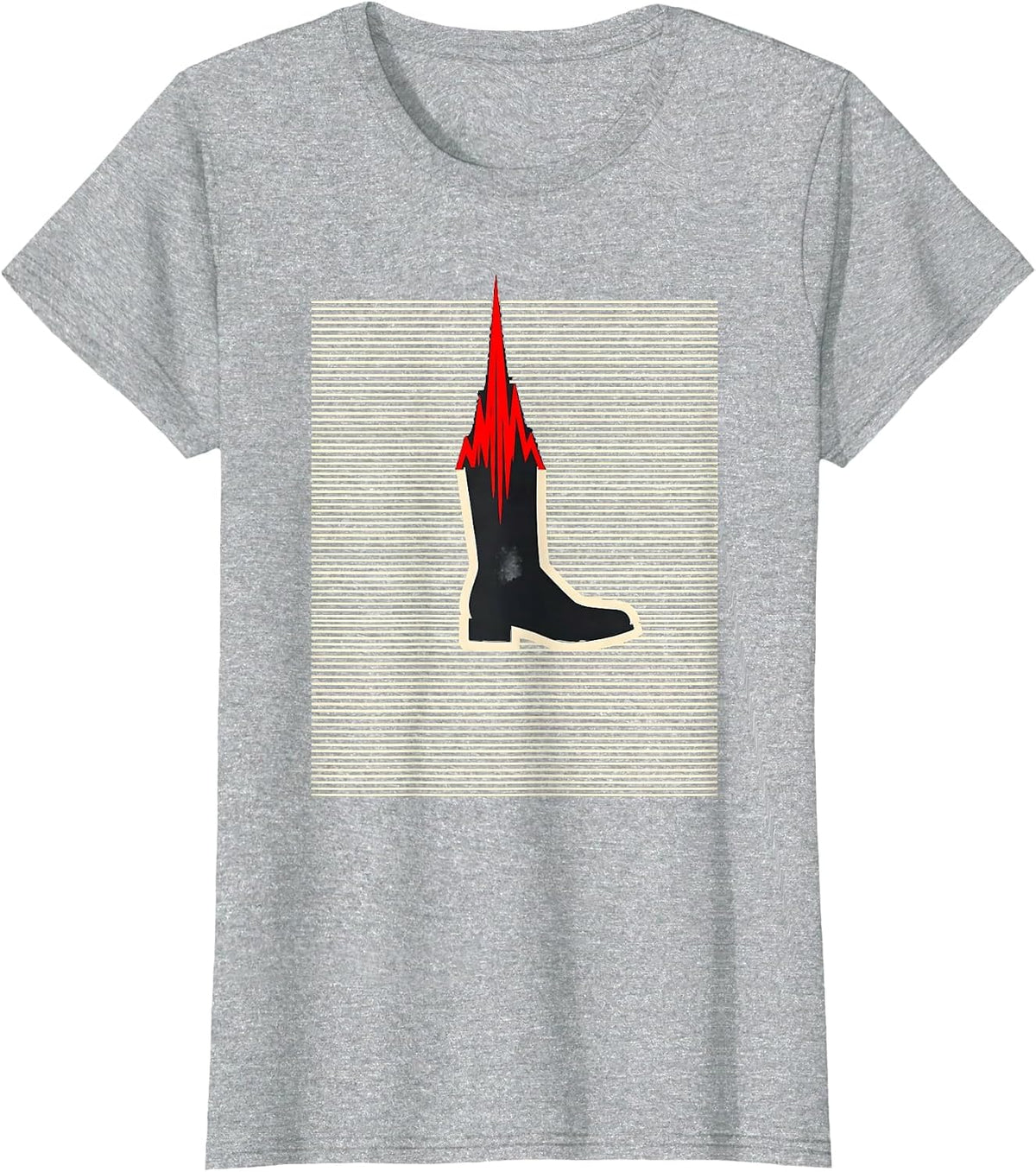 Women's Line Dance Pulse Geometric EMS Humor T-Shirt - Heather Grey