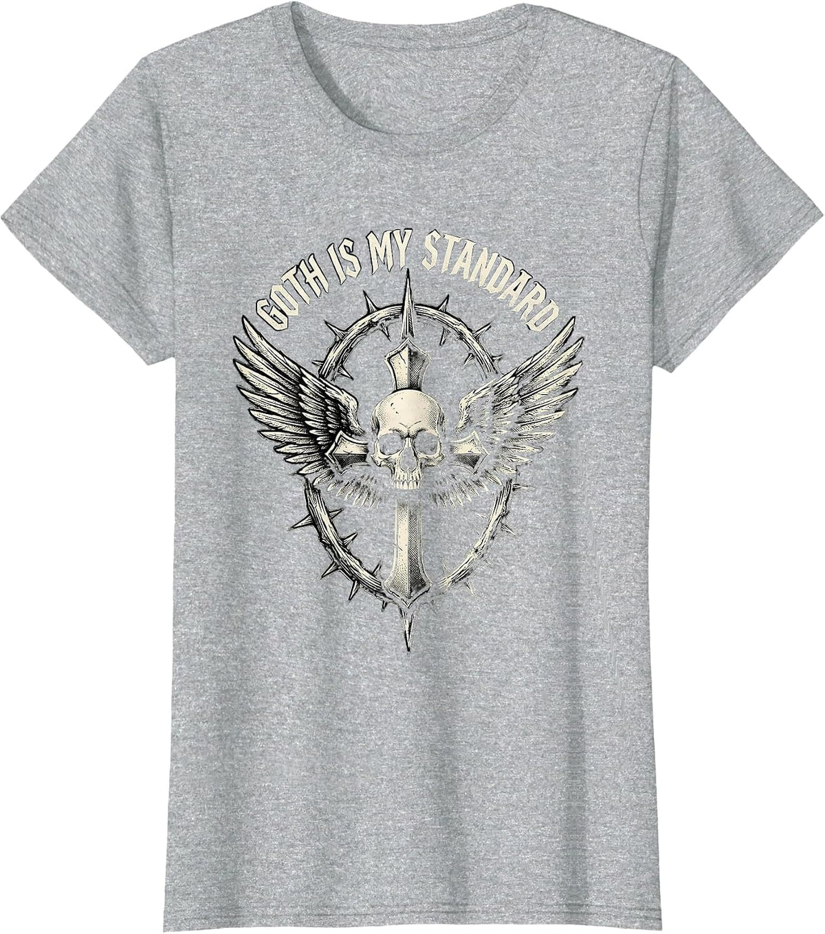 Women's Goth Is My Standard Emblem Y2K Grunge Alt Goth Girl T-Shirt - Heather Grey
