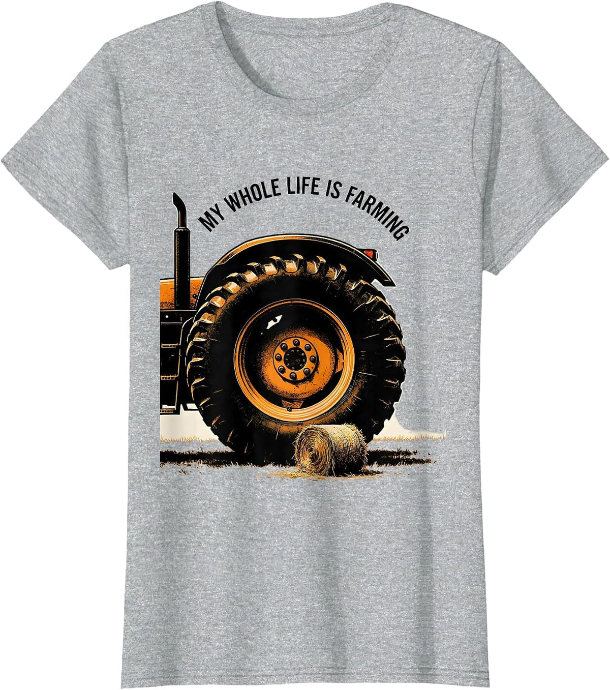 Women's My Whole Life Is Farming Funny Farm Dad Tractor Enthusiast T-Shirt - Heather Grey