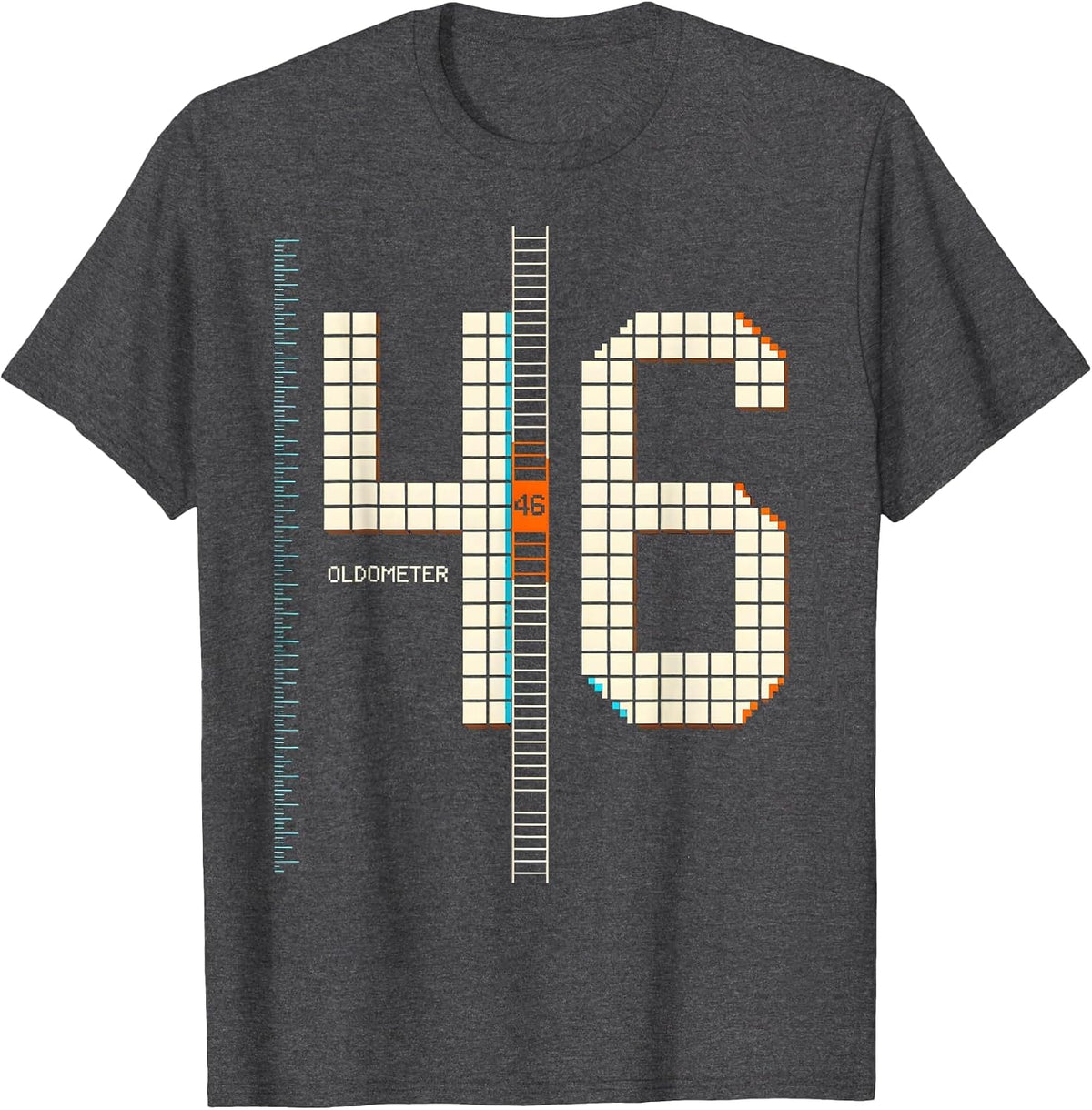 Men's OLDOMETER 46 Funny Milestone Birthday Gift Men T-Shirt - Dark Heather Grey