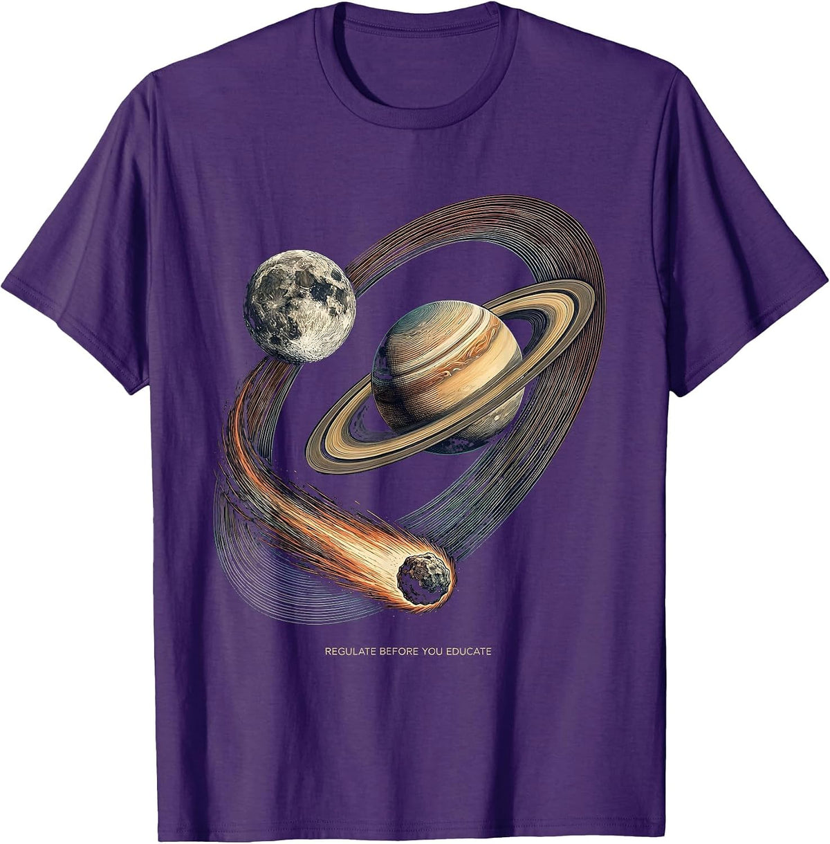Men's Regulate Before You Educate Neurodiverse Universe Special T-Shirt - Purple