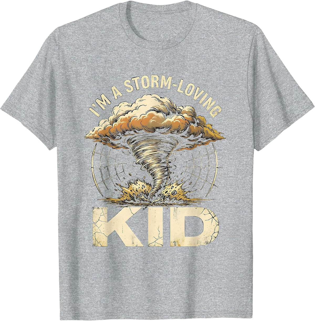 Men's I'm A Storm-Loving Kid Distressed Tornado Chaser Weather T-Shirt - Heather Grey