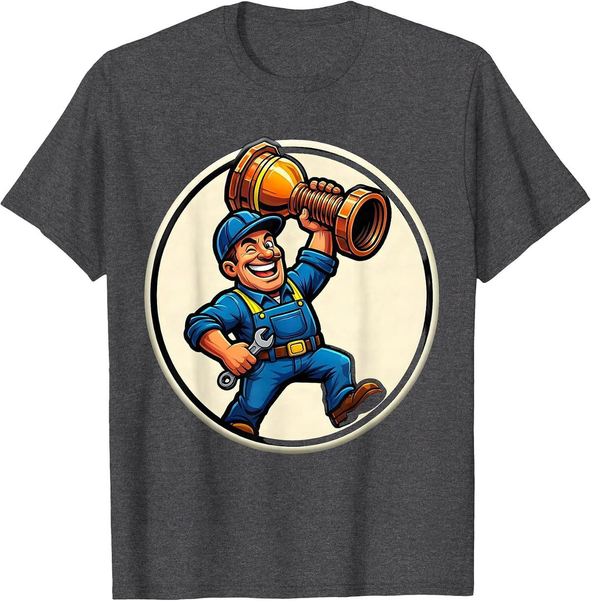 Sealed Plumber Badge Funny Pipefitter Occupation Humor T-Shirt - Dark Heather Grey