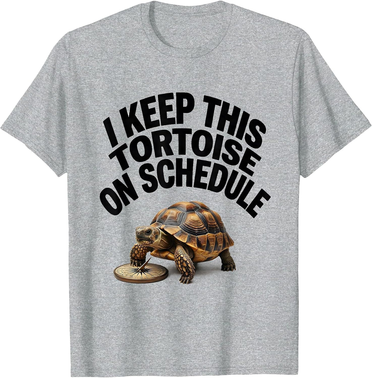 Men's I Keep This Tortoise On Schedule Funny Tortoise Lover Gift T-Shirt - Heather Grey