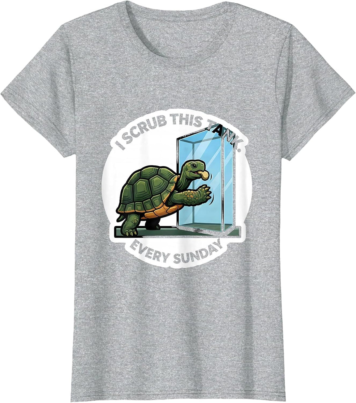 Women's I Scrub This Tank Every Sunday Funny Tortoise Lover Pet T-Shirt - Heather Grey