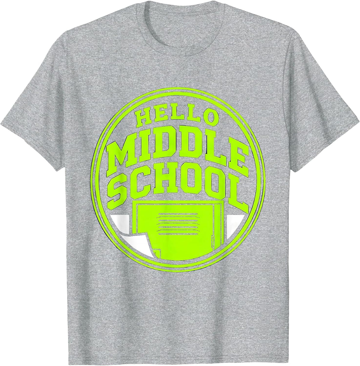 Men's Hello Middle School Cute Kids First Day of School Student T-Shirt - Heather Grey
