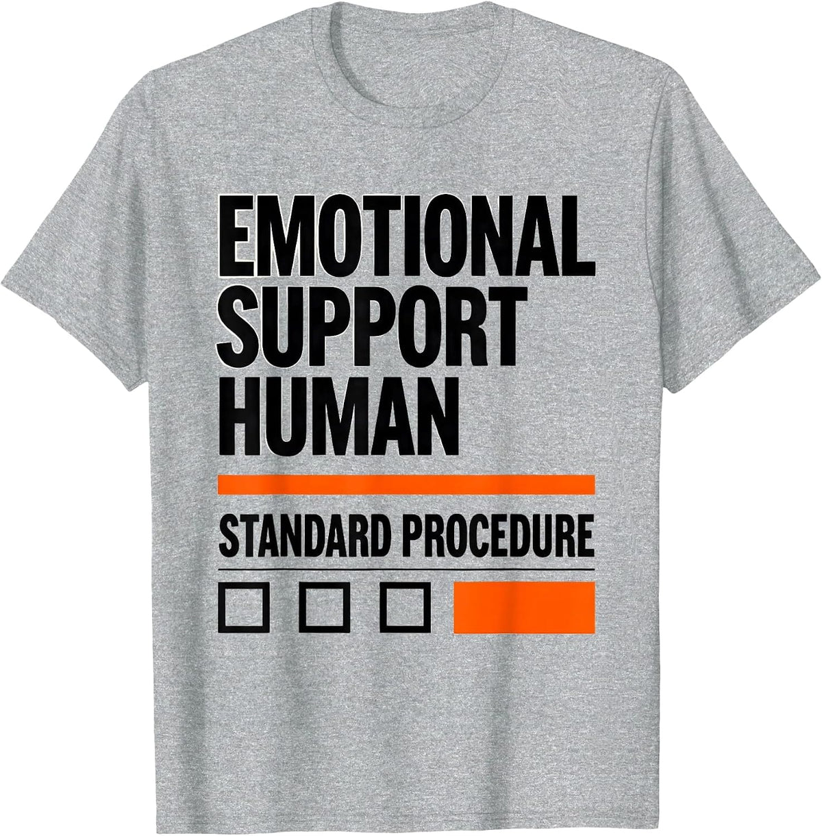 Men's Emotional Support Human, Standard Procedure Counselor T-Shirt - Heather Grey