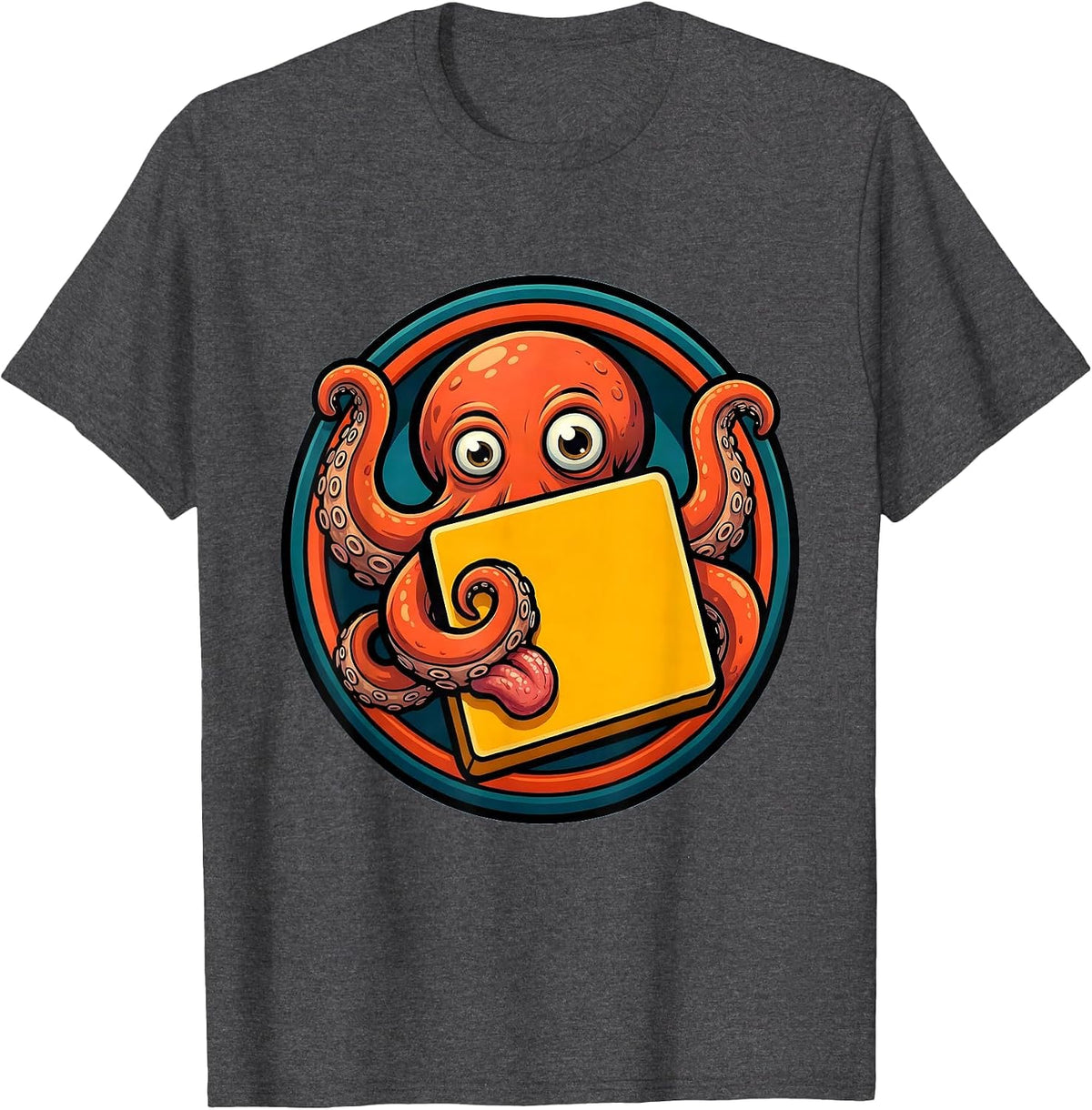 Octopus Periodic Table Element Science Design T-Shirt - Dark Heather Grey
