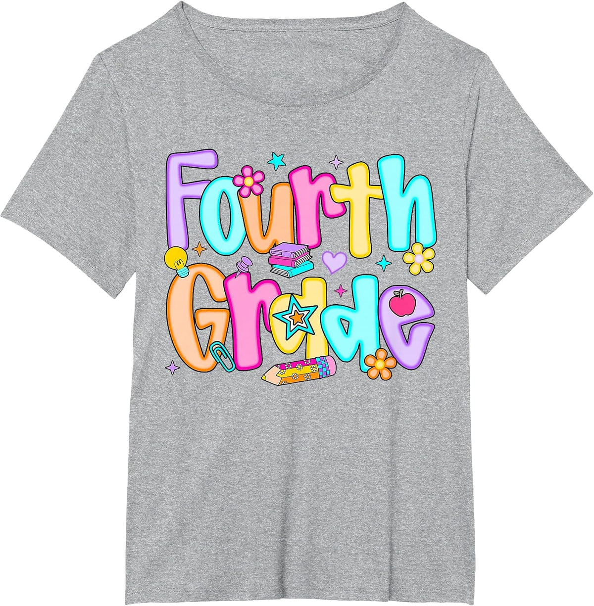 Preppy Fourth Grade Back to School 4th Grade Teachers Girls T-Shirt - Heather Grey