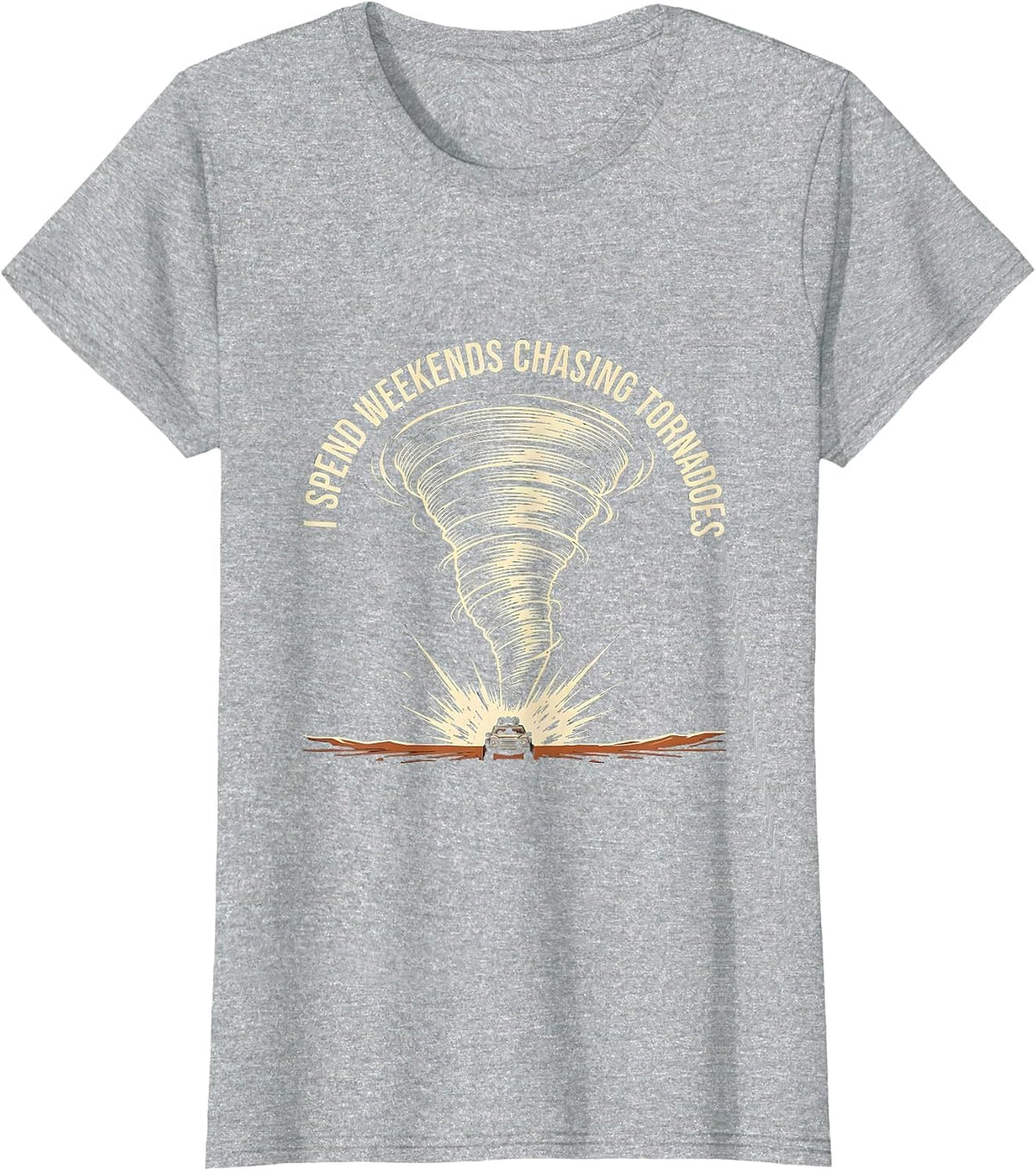 I Spend Weekends Chasing Tornadoes Funny Storm Chaser T-Shirt - Heather Grey