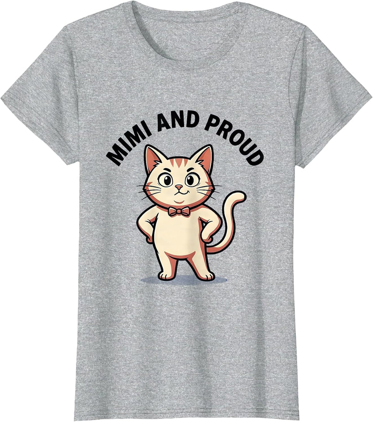 Mimi And Proud Grandma Design T-Shirt - Heather Grey