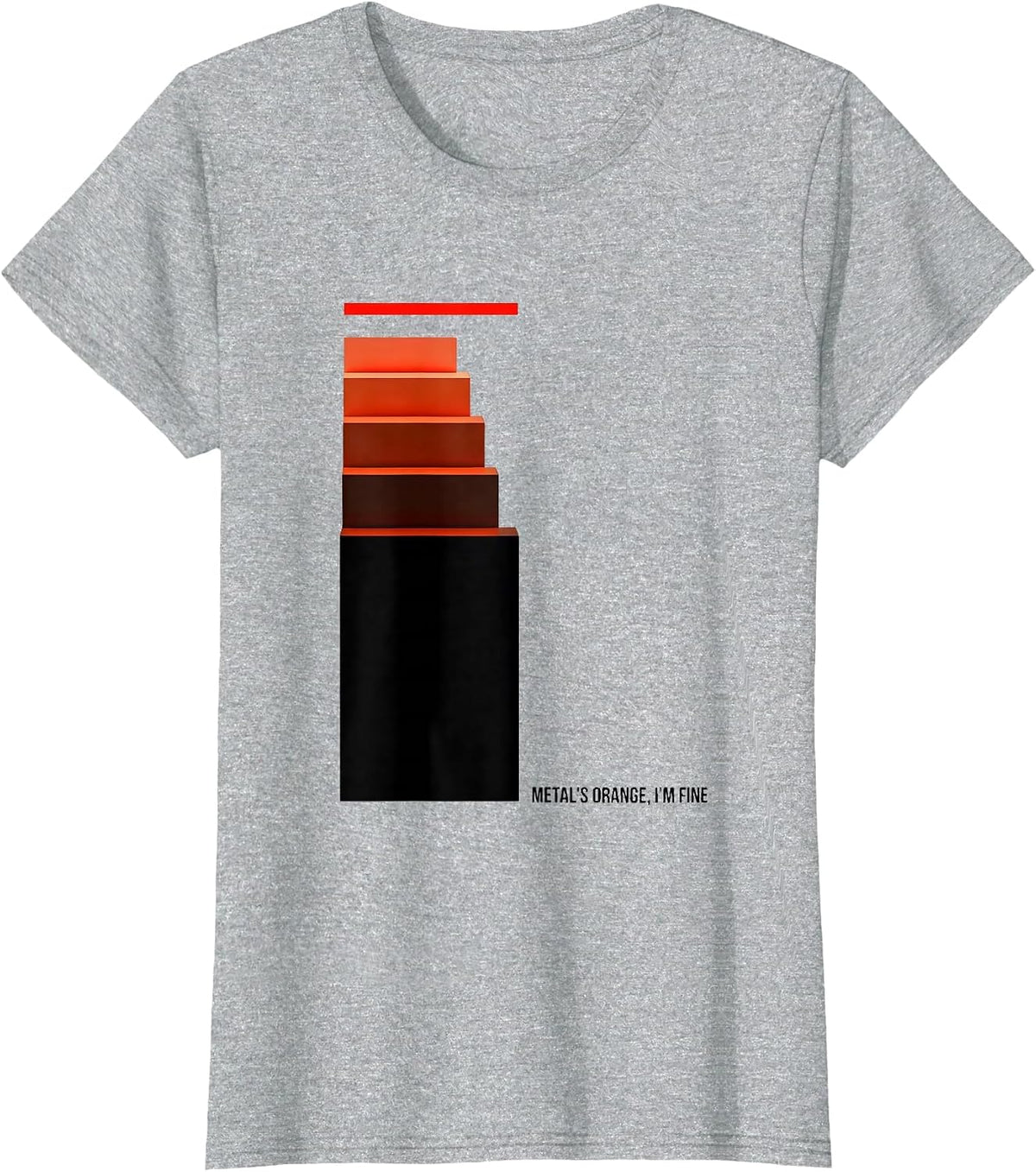 Metal's Orange, I'm Fine Funny Blacksmith Metalworker Gift T-Shirt - Heather Grey