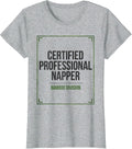 Certified Professional Napper Bamboo Division Funny Panda T-Shirt - Heather Grey