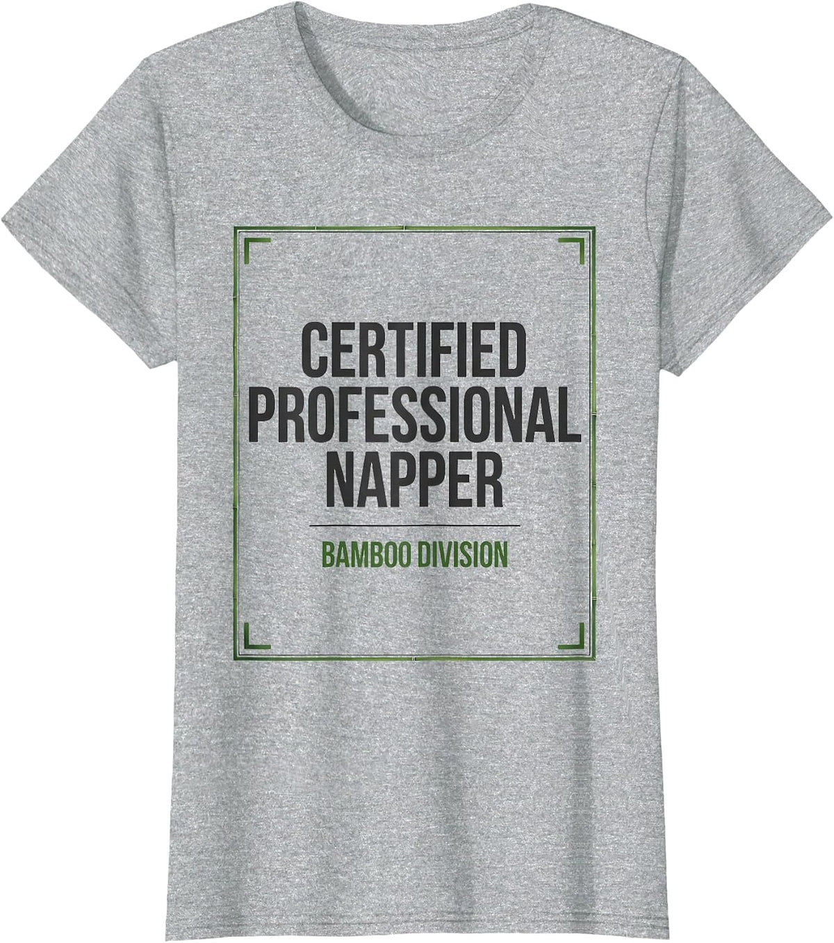 Certified Professional Napper Bamboo Division Funny Panda T-Shirt - Heather Grey