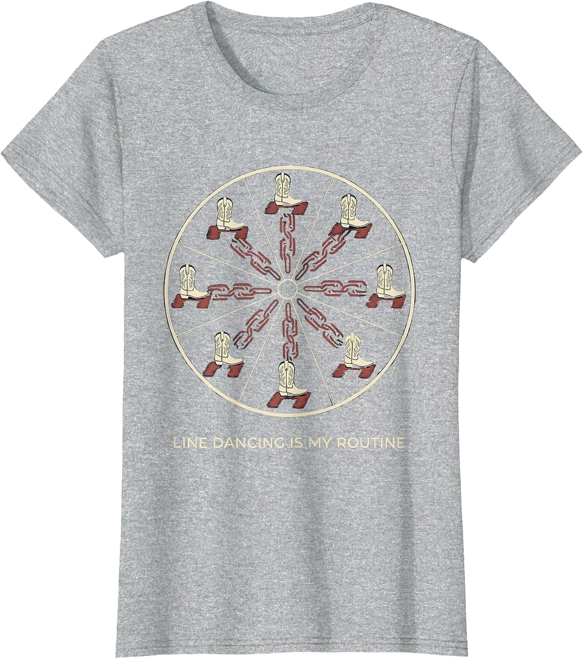 Line Dancing Is My Routine Funny Dancer Gift For Classmates T-Shirt - Heather Grey
