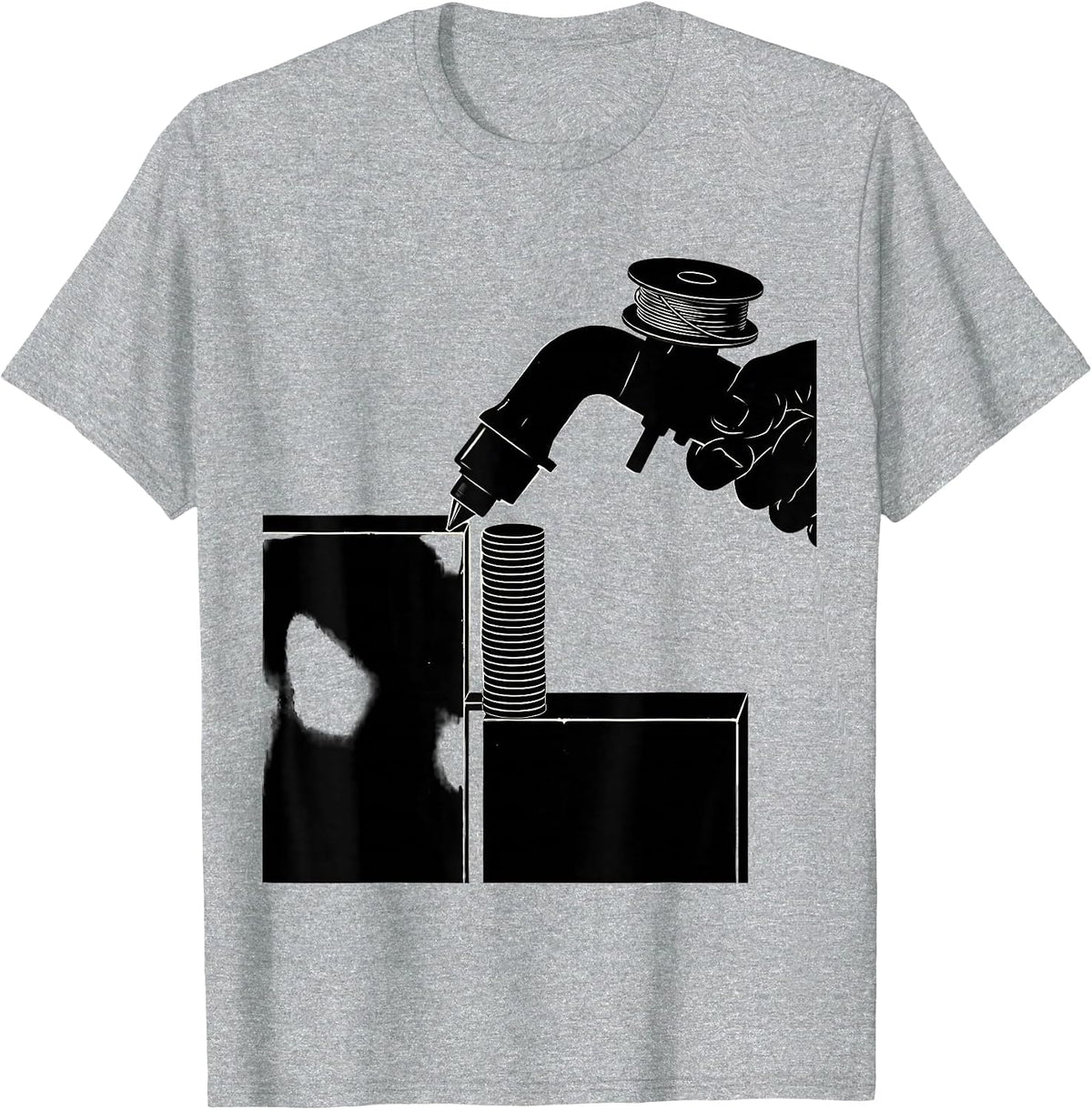 Men's MIG Torch Welding Seam Funny Metal Worker Gift T-Shirt - Heather Grey