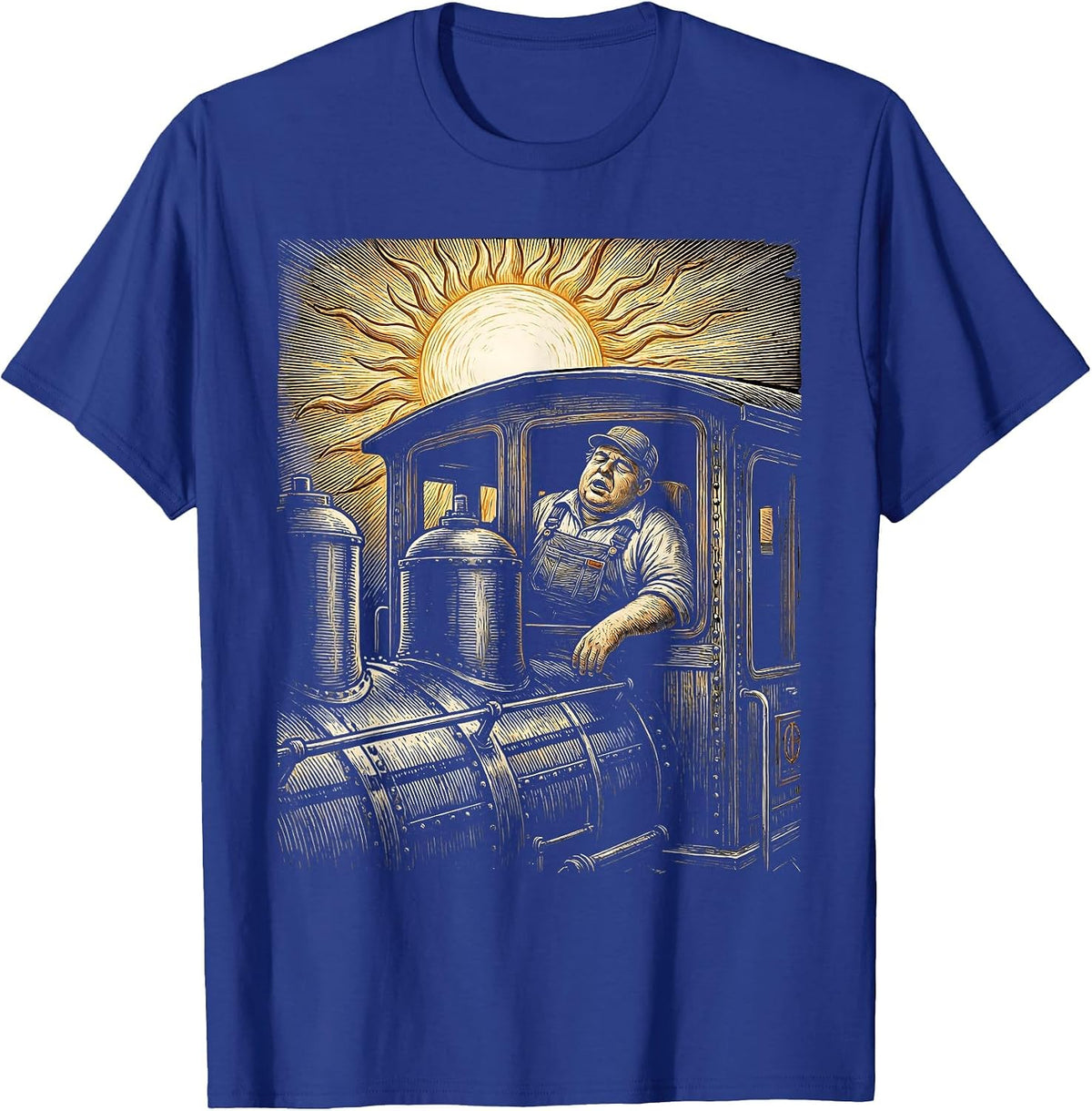 Men's Not Always A Train Wreck Napping Engineer T-Shirt - Royal Blue