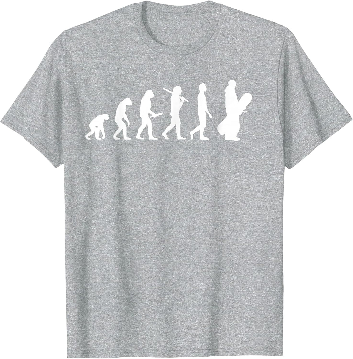Funny Snowboarding Evolution for Snowboarders T-Shirt - Heather Grey